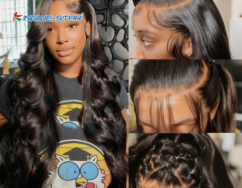 human hair transparent lace wig